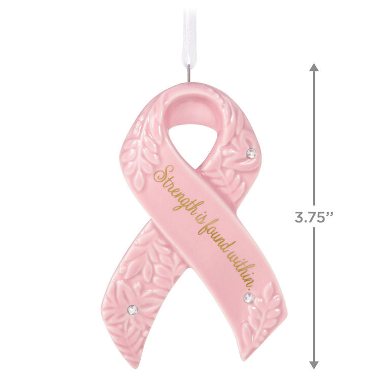 Hallmark Strength Within Pink Ribbon Porcelain Ornament Benefiting Susan G. Komen®