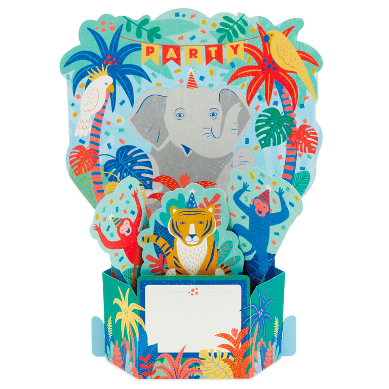Hallmark Wild Animal Party Boxed Pop-Up Birthday Cards, Pack Of 8