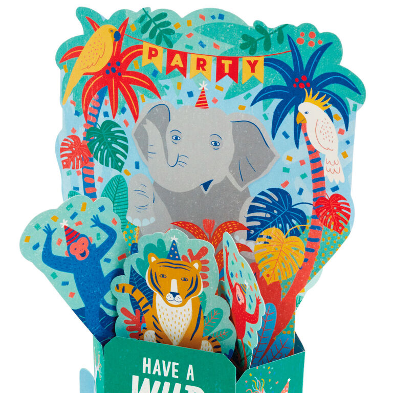 Hallmark Wild Animal Party Boxed Pop-Up Birthday Cards, Pack Of 8