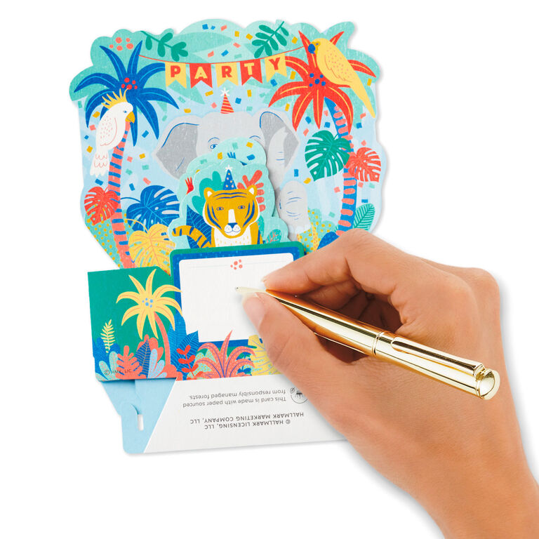 Hallmark Wild Animal Party Boxed Pop-Up Birthday Cards, Pack Of 8