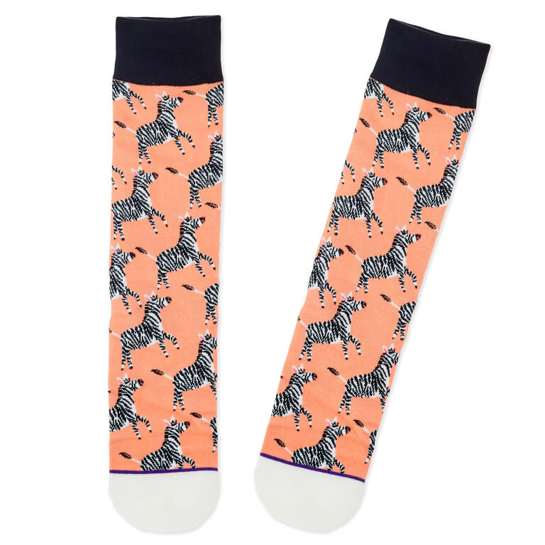 Hallmark Zebra Fun Crew Socks