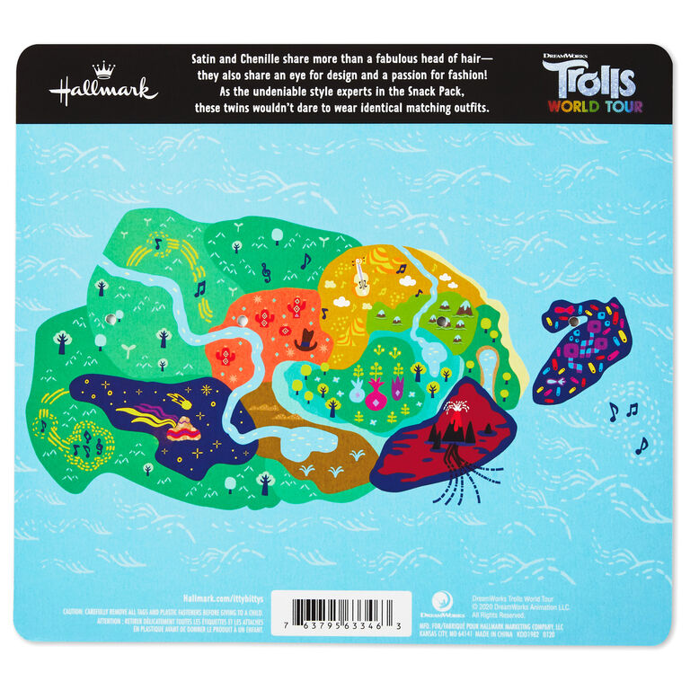 Hallmark Itty Bittys® DreamWorks Animation Trolls World Tour Satin And Chenille Plush, Set Of 2